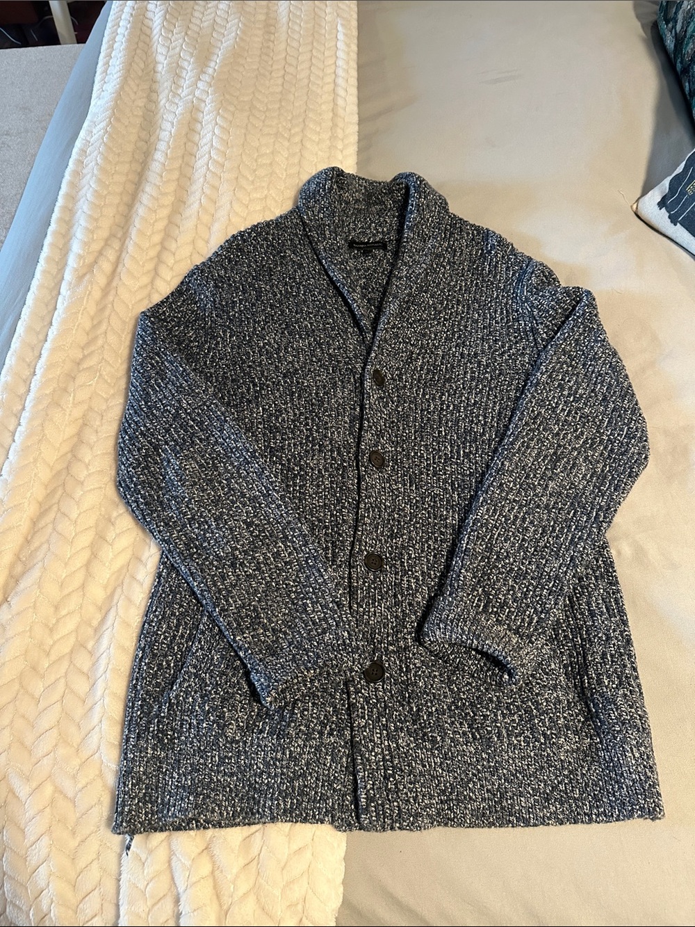 Banana Republic Shawl Collar Button Cardigan - Blue